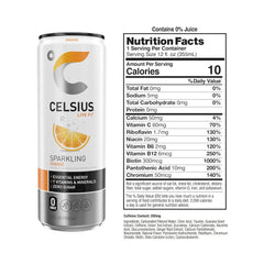 CELSIUS Sparkling Orange, Sugar Free Energy Drink, 12 Fl Oz (Pack of 12)