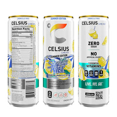 CELSIUS Sparkling Spritz Vibe Summer Edition, Sugar Free Energy Drink, 12 Fl Oz (Pack of 12)