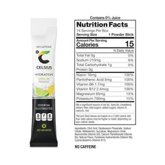 CELSIUS Hydration™ Lemon Lime, Sugar Free Electrolyte Hydration Drink Mix (Pack of 14)