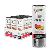 CELSIUS Sparkling Watermelon Lemonade, Sugar Free Energy Drink, 12 Fl Oz (Pack of 12)