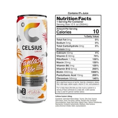 CELSIUS FANTASY VIBE Sparkling Mandarin Marshmallow, Sugar Free Energy Drink, 12 Fl Oz (Pack of 12)