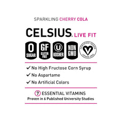 CELSIUS Sparkling Cherry Cola, Sugar Free Energy Drink, 12 Fl Oz (Pack of 12)