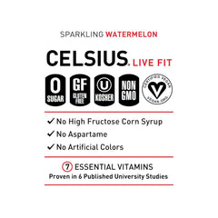 CELSIUS Sparkling Watermelon, Sugar Free Energy Drink, 12 Fl Oz (Pack of 12)