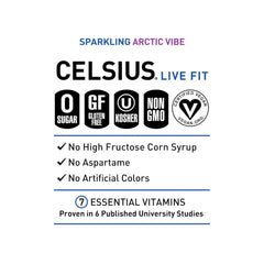 CELSIUS ARCTIC VIBE Sparkling Frozen Berry, Sugar Free Energy Drink, 12 Fl Oz (Pack of 12)