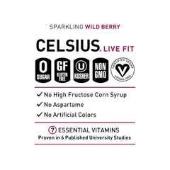 CELSIUS Sparkling Wild Berry, Sugar Free Energy Drink, 12 Fl Oz (Pack of 12)