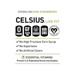 CELSIUS Sparkling Kiwi Strawberry, Sugar Free Energy Drink, 12 Fl Oz (Pack of 12)