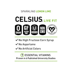 CELSIUS Sparkling Lemon Lime, Sugar Free Energy Drink, 12 Fl Oz (Pack of 12)