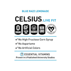 CELSIUS Fizz Free Blue Razz Lemonade, Sugar Free Energy Drink, 12 Fl Oz (Pack of 12)