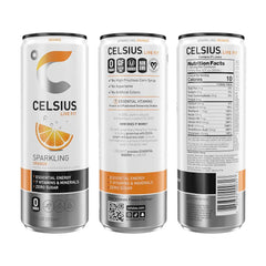 CELSIUS Sparkling Orange, Sugar Free Energy Drink, 12 Fl Oz (Pack of 12)