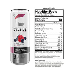 CELSIUS Sparkling Wild Berry, Sugar Free Energy Drink, 12 Fl Oz (Pack of 12)