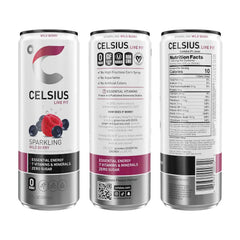 CELSIUS Sparkling Wild Berry, Sugar Free Energy Drink, 12 Fl Oz (Pack of 12)