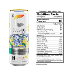 CELSIUS Sparkling Spritz Vibe Summer Edition, Sugar Free Energy Drink, 12 Fl Oz (Pack of 12)