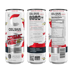 CELSIUS COSMIC VIBE Sparkling Fruit Punch, Sugar Free Energy Drink, 12 Fl Oz (Pack of 12)